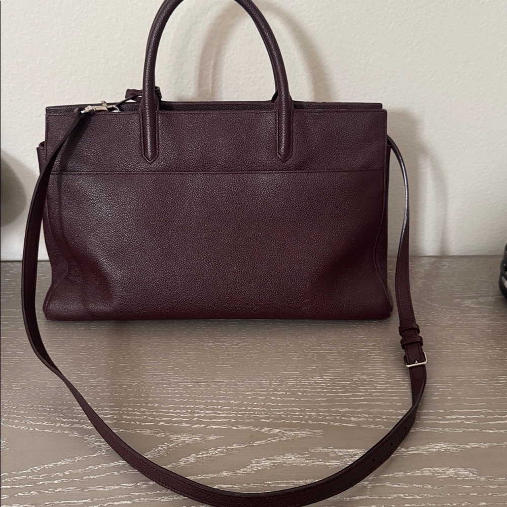 Saint Laurent Deep Burgundy Leather Handbag - Picture 2 of 7